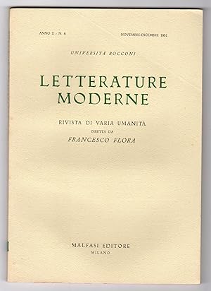 Letterature moderne Rivista di varia umanità diretta da Francesco Flora - Annata completa 1951 - ...