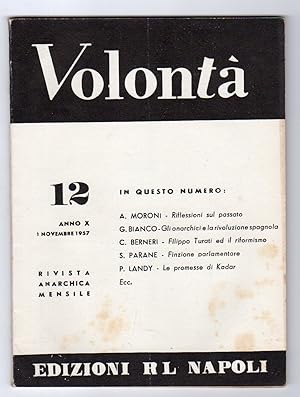 Volontà rivista anarchica mensile - Novembre 1957