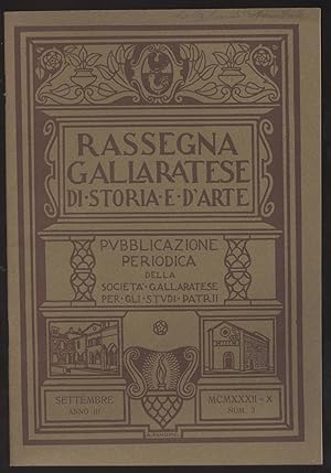 Rassegna gallaratese di storia e d'arte - 1932 Settembre -Anno III - N. 3