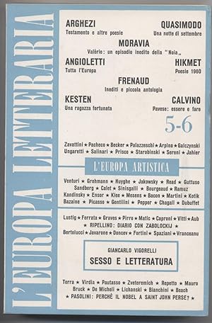 Imagen del vendedor de l'Europa letteraria - Rivista bimestrale dicembre 1960 Anno I n. 5-6 a la venta por Studio bibliografico Faita
