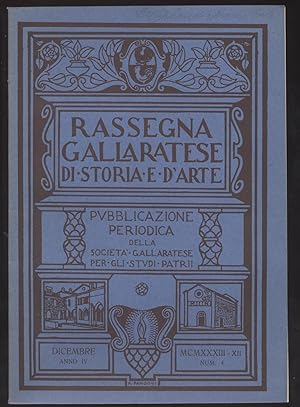 Rassegna gallaratese di storia e d'arte - 1933 Dicembre -Anno IV - N. 4