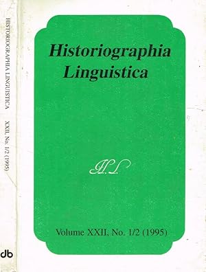 Bild des Verkufers fr Historiographia linguistica vol.XXII, n.1/2, 1995 zum Verkauf von Biblioteca di Babele