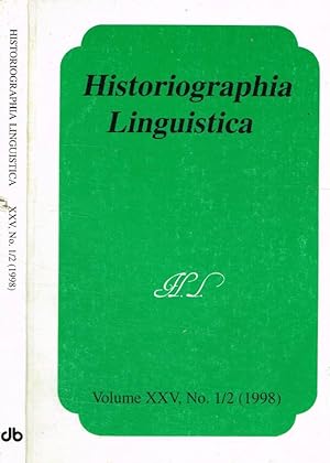 Bild des Verkufers fr Historiographia linguistica vol.XXV, n.1/2, 1998 zum Verkauf von Biblioteca di Babele