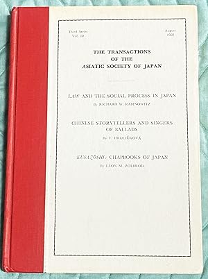 The Transactions of the Asiatic Society of Japan, Third Series, Vol. 10, August 1968; includes La...