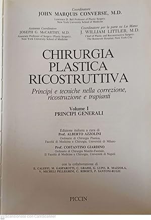 Imagen del vendedor de Chirurgia plastica ricostruttiva Principi e tecniche nella correzione ricostruzione e trapianti 1 a la venta por librisaggi