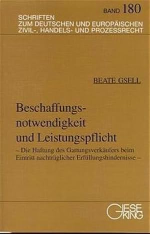 Immagine del venditore per Beschaffungsnotwendigkeit und Leistungspflicht venduto da Rheinberg-Buch Andreas Meier eK