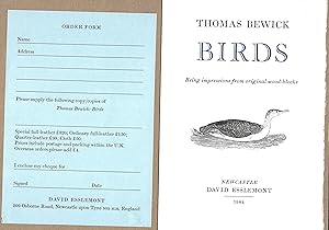 Imagen del vendedor de Thomas Bewick - Birds (Being impressions from original wood-blocks) [Prospectus] a la venta por The Bookshop at Beech Cottage