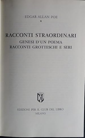 Racconti straordinari. Genesi d'un poema racconti grotteschi e seri