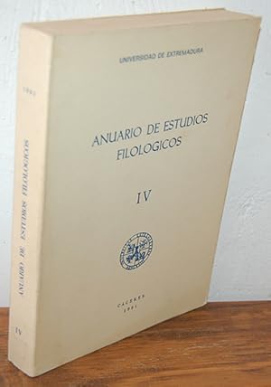 Imagen del vendedor de Universidad de Extremadura. ANUARIO DE ESTUDIOS FILOLGICOS IV a la venta por EL RINCN ESCRITO