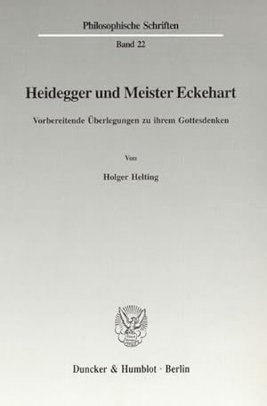 Seller image for Heidegger und Meister Eckehart for sale by BuchWeltWeit Ludwig Meier e.K.