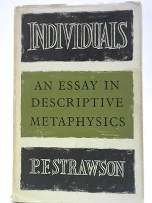 Immagine del venditore per Individuals: An Essay In Descriptive Metaphysics venduto da World of Rare Books