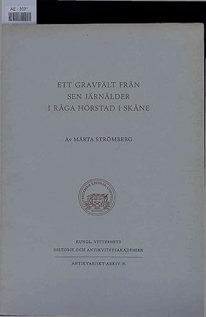 Imagen del vendedor de Ett Gravft Fran sen Jrnalder i Raga Hrstad i Skane. 35 a la venta por Antiquariat Bookfarm