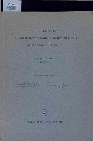 Bild des Verkufers fr Mitteilungen Des Deutschen Archologischen Instituts Athenische Abteilung. Band 71, Heft 1. zum Verkauf von Antiquariat Bookfarm