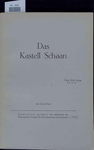 Bild des Verkufers fr Das Kastell Schaan. Sonderdruck aus Band 57 des Jahrbuches des Historischen Vereins fr das Frstentum Liechtenstein zum Verkauf von Antiquariat Bookfarm