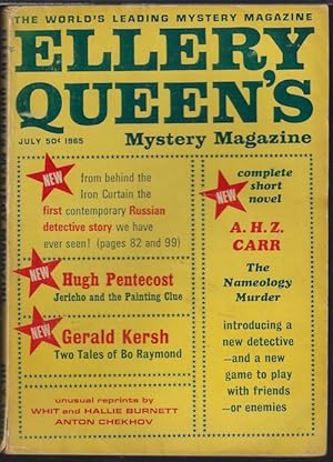 Image du vendeur pour ELLERY QUEEN'S Mystery Magazine: July 1965 mis en vente par Books from the Crypt