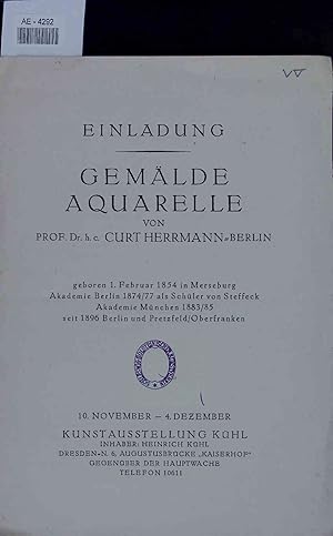 Seller image for Einladung. Gemlde Aquarelle. for sale by Antiquariat Bookfarm