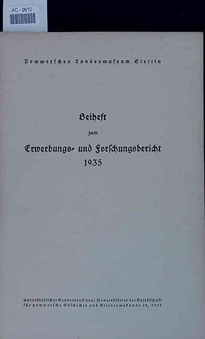 Image du vendeur pour Beiheft zum Erwerbungs- und Forschungsbericht 1935. mis en vente par Antiquariat Bookfarm