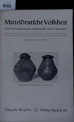 Bild des Verkufers fr Mitteldeutsche Volkheit. 7. Jahrgang, Heft 1 zum Verkauf von Antiquariat Bookfarm