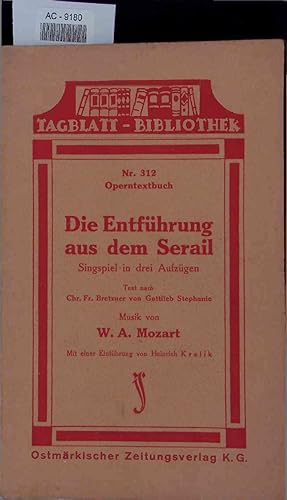 Seller image for Die Entfhrung aus dem Serail. for sale by Antiquariat Bookfarm