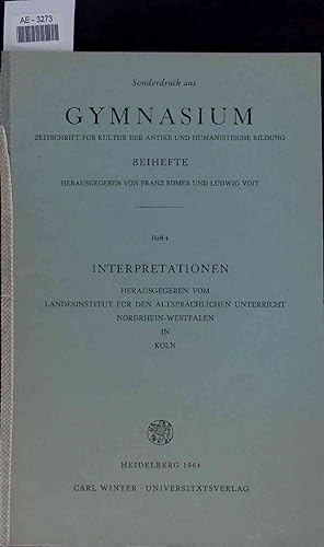 Seller image for Gymnasium. Zeitschrift fr Kultur der Antike und Humanistische Bildung. Heft 4 for sale by Antiquariat Bookfarm