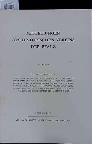 Seller image for Mitteilungen des Historischen Vereins der Pfalz. 70. Band for sale by Antiquariat Bookfarm