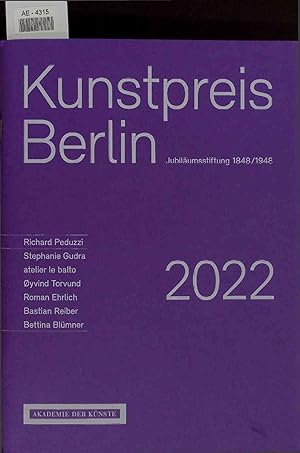 Bild des Verkufers fr Kunstpreis Berlin. Jubilumsstiftung 1848-1948. zum Verkauf von Antiquariat Bookfarm