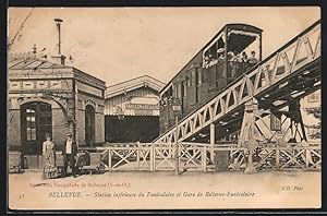 Ansichtskarte Bellevue, Station intérieure du Funiculaire et Gare de Bellevue-Funiculaire