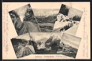 Ansichtskarte Salzburg, Gaisbergbahn im Sommer und im Winter, Burg