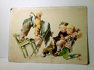 Vintage / Nostalgie. Alte Ansichtskarte / Postkarte / Humorkarte farbig, gel. als Feldpost 1945. ...