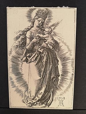 Image du vendeur pour Holzstich um 1900. Maria auf der Mondsichel. 1508. mis en vente par ANTIQUARIAT Franke BRUDDENBOOKS