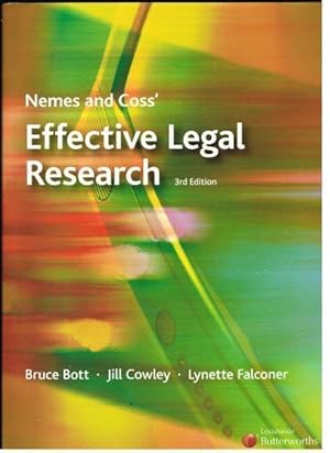 Immagine del venditore per Nemes and Coss' Effective Legal Research: 3rd Edition venduto da Goulds Book Arcade, Sydney