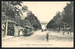 Ansichtskarte Paris, Avenue de la Grande Armèe, Strassenbahn