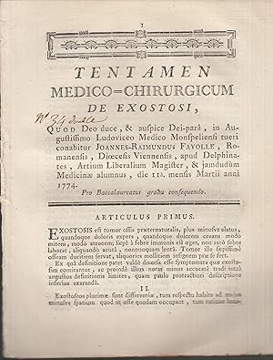 Seller image for TENTAMEN MEDICO-CHIRURGICUM DE EXOSTOSI for sale by PRISCA