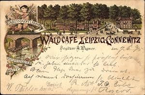 Vorläufer Litho Connewitz Leipzig in Sachsen, Waldcafé, Bes. A. Wagner, Brücke