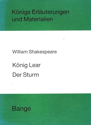 Seller image for Erluterungen zu William Shakespeare, Knig Lear, Der Sturm. / Knigs Erluterungen und Materialien ; Bd. 65/66 for sale by Versandantiquariat Nussbaum