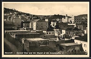 Ansichtskarte Nazareth, General view and Church of the Annunciation