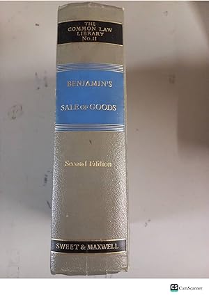 Immagine del venditore per Benjamin's Sale of Goods 2nd Ed (Hardback) The Common Law Library venduto da UK LAW BOOK SELLERS LTD