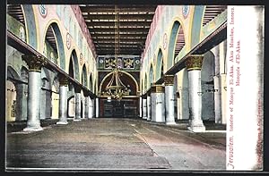 Ansichtskarte Jerusalem, Interior of El-Aksa Mosque, Inneres der Moschee