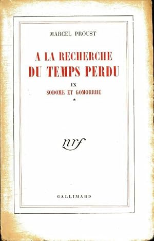 Imagen del vendedor de A la recherche du temps perdu Tome IX : Sodome et Gomorrhe Tome I - Marcel Proust a la venta por Book Hmisphres