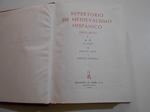Seller image for Repertorio de medievalismo hispnico (1955-1975) A-F. TOMO I for sale by Librera Camino Bulnes