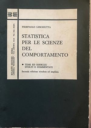 Seller image for Statistica per le scienze del comportamento for sale by librisaggi