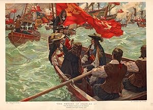 The Return of Charles II after C.M. Padday,1904 Chromolithograph