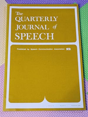Seller image for The Quarterly Journal Of Speech Volume 74 Number 4, November 1988 for sale by Earthlight Books