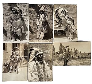 Archive of 6 Native American Real Photo postcards