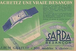 Sarda Besancon, France, watch advertising postcard carte postal 1930's