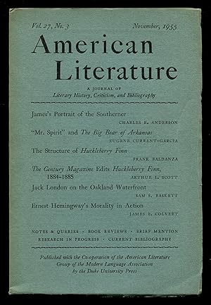 Bild des Verkufers fr American Literature - Volume XXVII, Number 3, November, 1955 zum Verkauf von Between the Covers-Rare Books, Inc. ABAA