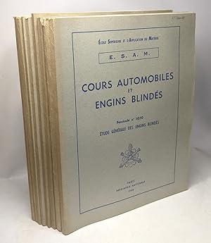 Cours automobiles et engins blindés - Fascicules 1 à 7 et fascicule 10 (fascicules 8 et 9 manquants)