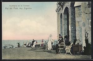 Postcard Mar del Plata, Confiteria en el Torreon