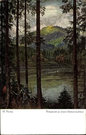 Künstler Ansichtskarte / Postkarte Thoma, H., Träumerei an einem Schwarzwaldsee