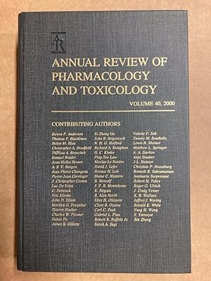 Bild des Verkufers fr Annual Review of Pharmacology and Toxicology. Volume 40, 2000. zum Verkauf von Plurabelle Books Ltd